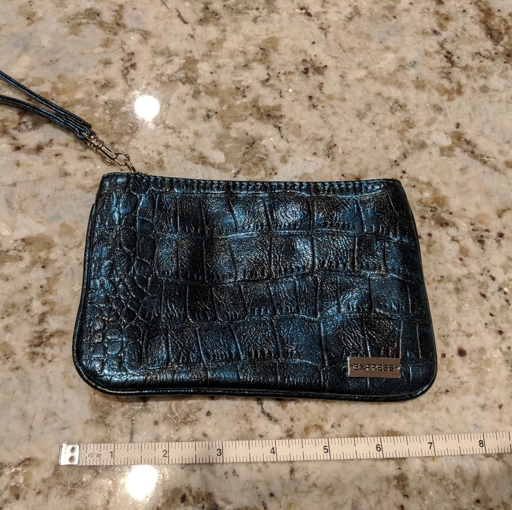 NEW Express Clutch Teal and Black wristlet - Picture 3 of 3